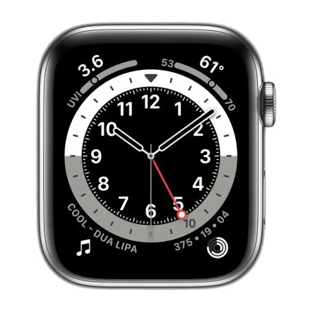 Montre Connectée Apple Watch Series 6 Cellulaire 44mm Blanc Acier inoxydable Grade A - Avec Boîte et Chargeur