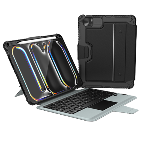 Achetez Coque de Protection Clavier iPad Nillkin Bumper Combo Édition Rétroéclairée Allemande Noir - Sécurité et Élégance