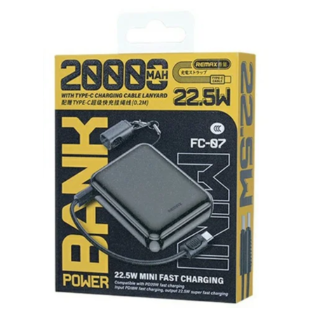 Portable Charger, Battery Pack - Power bank with fast charging cables 22.5W 20,000mAh FC-07 REMAX - Tarnish, wholesale price