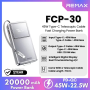 Batterie Externe, Chargeur Portable - Power Bank 20000mAh 45W avec Câble Télescopique Type-C REMAX FCP-30 - Gris, prix de gros.