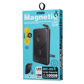 Chargeur Portable, Batterie Externe - Power Bank Magnétique avec Type-C cable foldable 10000mAh MC-05 REMAX – Bleu, prix de gros
