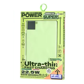 Chargeur Portable, Batterie Externe - Power Bank Ultra-Fin à Charge Rapide 22.5W 10000mAh FP-8 REMAX - Vert, prix de gros.