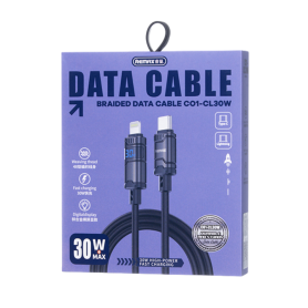 Câble, Connecteur - Câble Type-C pour iPhone - Lightning 30W Alliage de Zinc Horizontal REMAX C01-CL30W - 1.2M - Noir, prix de g