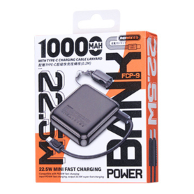 Chargeur Portable, Batterie Externe - Power Bank Mini en Alliage d’Aluminium avec Lanière à Charge Rapide 22.5W 10000mAh FCP-9 R