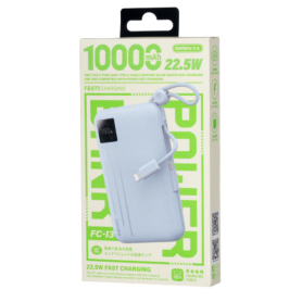 Chargeur Portable, Batterie Externe - Power Bank à Charge Rapide 22.5W avec Double Câble 10000mAh FC-13 REMAX - Bleu, prix de gr