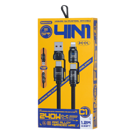 Charging Cable, USB Cable - 4-in-1 Type-C / Type-C + Lightning Zinc Alloy Braided Fast Charging Cable 240W REMAX Vanguard C1(A+C