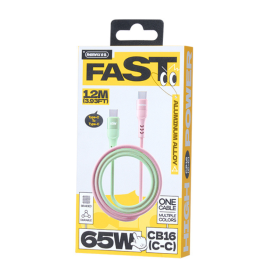 Câble USB-C, Chargeur Rapide - Type-C / Type-C 65W Glamorous en Alliage d'Aluminium Tressé REMAX CB16(C-C) - 1.2M - Rose, prix d