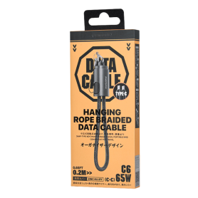 Câble, Connecteur - Type-C / Type-C 65W en Alliage de Zinc avec Corde Suspendue Tressé REMAX C6(C-C) - 0.2 M, prix de gros.