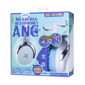 Headphones, Earphones - REMAX RB-920HB Wireless Headphones with 600mAh Battery, Active Noise Cancellation (ANC) - 60 Hours Batte