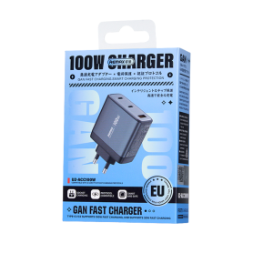 Chargeur, Adaptateur - Chargeur Rapide GaN 100W Type C+USB-A - REMAX U2-ACC100W - EU - Argent, prix de gros.