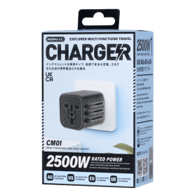 Adaptateur, Convertisseur - Chargeur Multi Fonctions 2500W REMAX CM01 - EU+UK+US/AU - Noir, prix de gros.