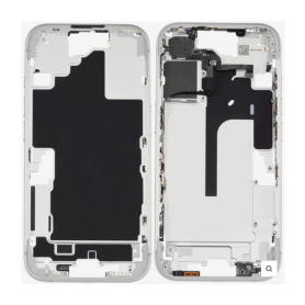 Chassis, Cadre - Chassis iPhone 16 sans Vitre Arrière sans Batterie Blanc (Origine Demonté) Grade A, prix de gros.