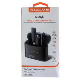 Microphone, Audio Device - Xssive XSS-MP03 Type-C/8-Pin Magnetic 21h Max Wireless Lavalier Microphone Set, wholesale price
