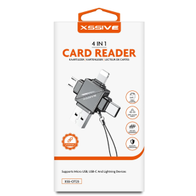 Adaptateur, Convertisseur - Lecteur de carte 4-EN-1 USB/USB-C/Lightning XSSIVE XSS-OT23, prix de gros.