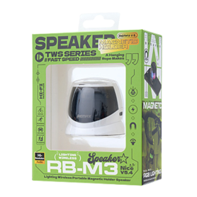 Haut-Parleur Bluetooth, Speaker - Enceinte Portable Sans Fil avec Support Magnétique Lighting RB-M3 REMAX - Blanc, prix de gros.