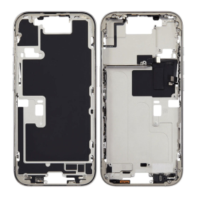 Châssis, Cadre - Châssis iPhone 16 Pro Max sans Vitre Arrière sans Batterie Titane Blanc (Original Demonté) Grade A, prix de gro