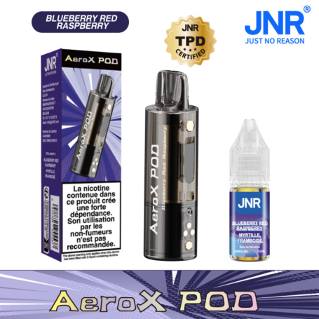 Cigarette Électronique, E-Cig, Vape - Vapoteuse E-Liquide Rechargeable - JNR AeroX Pod+Liquide JNR - 20mg/ml - Myrtille Frambois