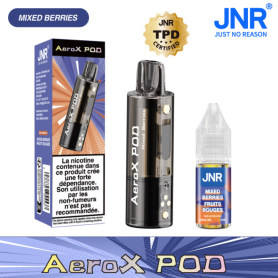 Pod Vape, Dispositif de Vape - Vapoteuse E-Liquide Rechargeable - JNR AeroX Pod+Liquide JNR - 20mg/ml - Fruits Rouges, prix de g