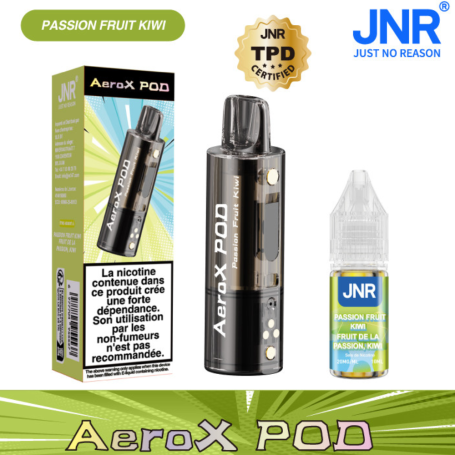 Vape Pen, E-Cigarette - Rechargeable E-Liquid Vape - JNR AeroX Pod+JNR Liquid - 20mg/ml - Passion Fruit Kiwi, wholesale price