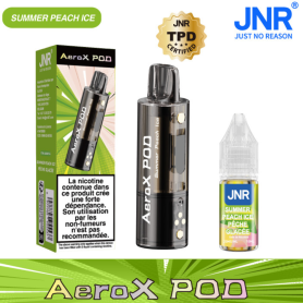 Cigarette Électronique, Vape - Vapoteuse E-Liquide Rechargeable - JNR AeroX Pod+Liquide JNR - 20mg/ml - Pêche Glacée, prix de gr