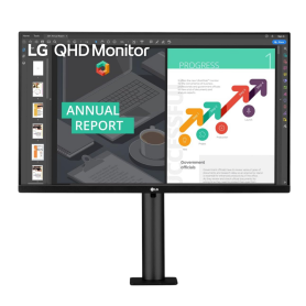Moniteur, Display - Écran PC LG Ergo 27QN880-B 27QN880-B.AEU 27" QHD - IPS / HDR10 / FreeSync - Noir - Occasion avec Chargeur Câ