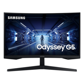 Monitor, Display - Curved Gaming Screen Samsung Odyssey G5 G55T C27G54TQBU 27 QHD - 2560 x 1440 /144 Hz - Black - Pre-owned with