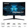 Display, Screen - Curved Gaming Monitor Samsung Odyssey G7 C27G74TQSR LC27G74TQSRXZG 27 WQHD - 240 Hz - Refurbished with Charger
