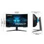 Display, Screen - Curved Gaming Monitor Samsung Odyssey G7 C27G74TQSR LC27G74TQSRXZG 27 WQHD - 240 Hz - Refurbished with Charger