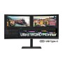 Monitor, Display - Curved PC Screen Samsung ViewFinity SA650 LS34A650UBUXEN 34 UWQHD - 3440 x 1440 / 100 Hz - Black - Used with 