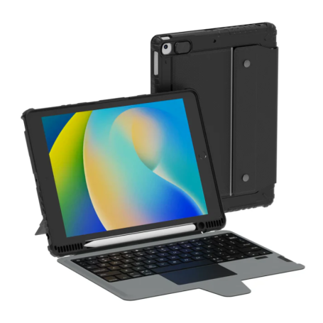 Étui, Housse, Accessoire - Coque de Protection avec Clavier Détachable pour iPad - Nillkin Bumper Combo Keyboard Case - Noir, pr