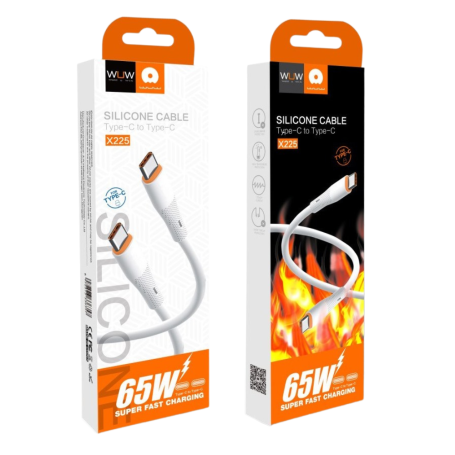 Chargeur, Connecteur - Câble en Silicone USB-C / USB-C PD65W 1M Blanc - WUW X225, prix de gros.