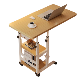 Table d'appoint, Meuble de nuit - Table de chevet mobile et réglable en hauteur 3 Niveaux 80×40×60-85 cm - Marron, prix de gros.