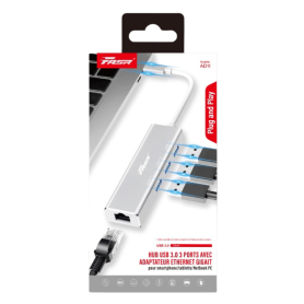 Gadget Hub, Connection Device - Adapter with 4 Ports Type-C to USB3.0 / Gigabit Ethernet - FASR AD11, wholesale price