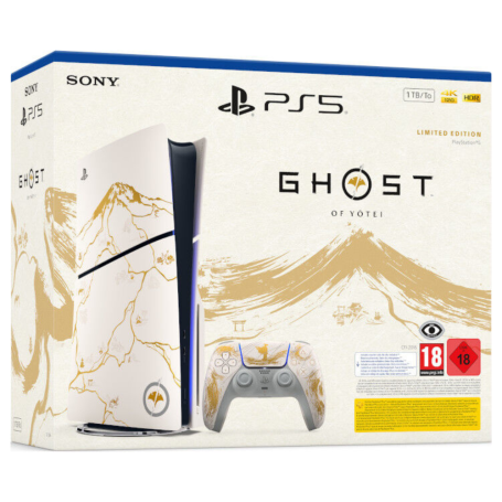 Gaming Console - Sony PlayStation 5 Console with DualSense Wireless Controller - PS5 Slim Limited Gold Edition - 1TB SSD - Ghost