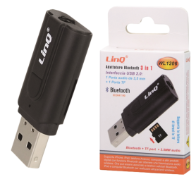 Audio Adapter, Connector - 3-in-1 Bluetooth TF / Jack 3.5mm / USB2.0 Adapter - LinQ WL1206, wholesale price
