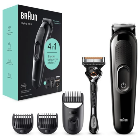 Tondeuse, Rasoir, Trimmer - Tondeuse électrique pour cheveux et barbe avec Gillette Fusion 5 ProGlide 4-en-1 Braun SK3300, prix 