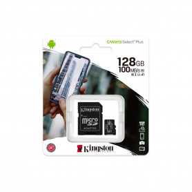 Carte Mémoire Kingston Canvas Select Plus 128 Go - Micro SDHC avec Adaptateur SD - Performance et Fiabilité