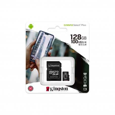 Kingston Canvas Select Plus 128GB Micro SDHC with SD Adapter Fast & Reliable Memory Storage