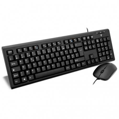 Ensemble Clavier et Souris Filaire USB V7 CKU300FR - AZERTY Français - Confort et Précision