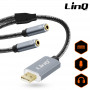 Audio Adapter USB to 2 Jack 3.5mm Female Nylon Braided 30cm – LinQ U3532 Buy Now