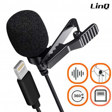LinQ AM7777 Lightning Tie-microphone Cable High-Quality Audio Connection for iPhone & iPad