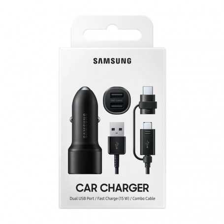 Kit Chargeur Allume-Cigare Double USB Samsung 15W avec Câble - Recharge Rapide pour vos Appareils Mobiles