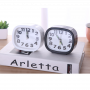 Compact Bedside Alarm Clock - Lightweight Quartz Travel Clock in Black