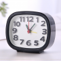 Compact Bedside Alarm Clock - Lightweight Quartz Travel Clock in Black