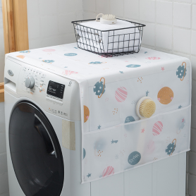 Refrigerator Dust Cover with Pockets | Stylish & Functional Protection for Your Fridge