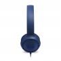 JBL Tune 500 Wired Headphones - Crisp Sound in Stylish Blue - Model JBLT500BLU