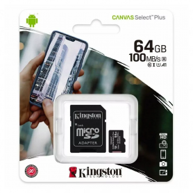 Achetez Carte Mémoire Kingston Canvas Select Plus 64 Go - Micro SDHC avec Adaptateur SD Haute Vitesse