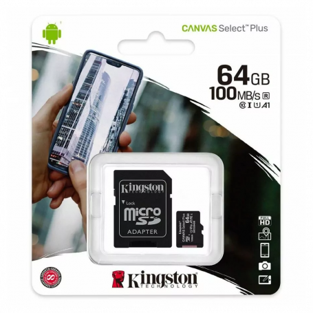 Achetez Carte Mémoire Kingston Canvas Select Plus 64 Go - Micro SDHC avec Adaptateur SD Haute Vitesse