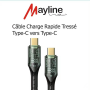 Type-C / Type-C Cable Nylon Braid 120W - Compatible iPhone/Samsung - Nylon Braid 1M (Mayline)