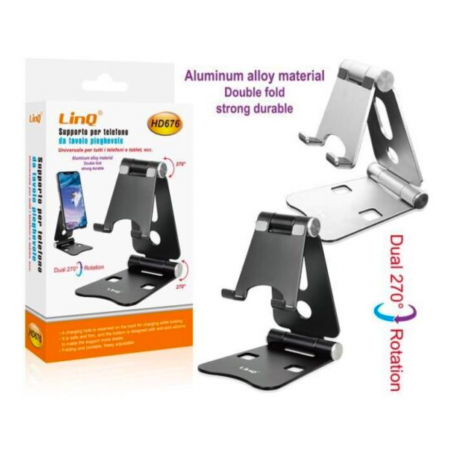 LinQ HD676 Universal Desktop Phone Tablet Holder - Adjustable Stand for Versatile Use